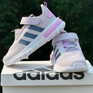 NEW Adidas Youth Toddler Purple White Casual Athletic Sneaker - Size 5K